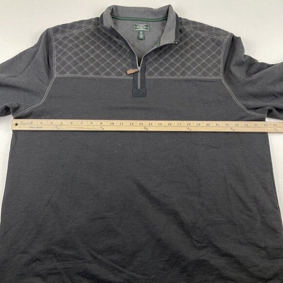 GH Bass 1/4 Zip Pullover Sweater Men’s 2XL Quilt Yoke Fleece Lined Black - Picture 5 of 10